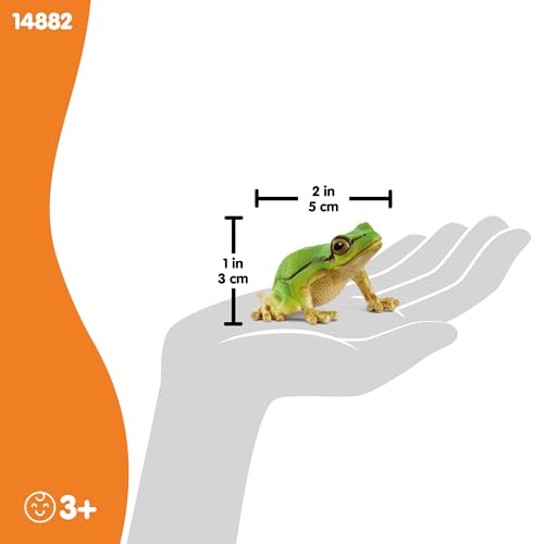 Schleich Wild Life - European Tree Frog Toy Figurine. Realistic Hand-Painted Animal Toys for Boys and Girls. Durable Educational Wolf Figure for Imaginative Play. Kids and Toddlers Ages 3+ 14882