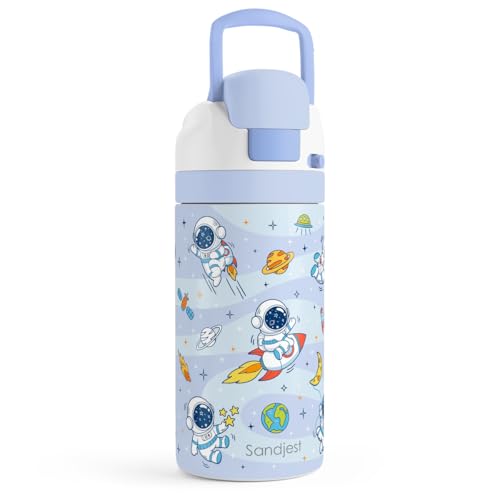 Astronaut Kids Insulated Stainless Steel Water Bottle 16 Oz, Travel Tumbler for School, Sports for Boys, Birthday, Back To School - color: Astronaut