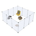 BRIAN & DANY Dog Playpen, Portable Plastic Pet Playpen, Clear Dog Play Pen Acrylic Rabbit Playpen Indoor, 12 Panels Puppy Fence and Guinea Pig for Small Animals- 28 X 20 Inch