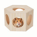 Dwarf Hamster Hideout – Versatile Wooden House for Small Animals, Gecko, Lizard & Rat Hideout, Smoothly Polished, Ideal for Bedroom or Granary