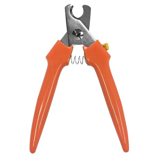 Dog Nail Trimmers #767C, Large and Small Breed Pet Nail Clippers | Large dog nail clippers with 0.45 inch opening for thick nails. Sharp blades, spring action. For home and salon. - color: Orange