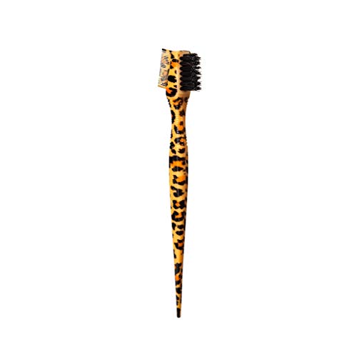 Red by Kiss Professional Edge Brush with Comb and Rattail, 100% Boar Bristles - color: Leopard Boar Brush with Comb & Rattail