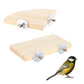 2PCS Bird Perch Platform Flat, Fan Shape and Rectangle Bird Cage Platform, 5.9 × 3.14 Inches Birds Perch Stand Platforms with Stainless Steel Washers for Cockatiel Rat Hamster Guinea Pig Conure