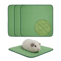 3 Pack Guinea Pig Pad 12" x 12", Washable Fleece Cage Liner, Green | Soft fleece surface. 4-layer absorbent protection. Waterproof TPU & anti-slip bottom. Washable and reusable pee pad