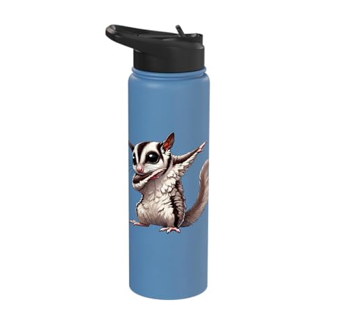 Sugar Glider, Dabbing | Kids, Girls, Boys | Sugar Glider Stainless Steel Insulated Water Bottle - color: Light Blue
