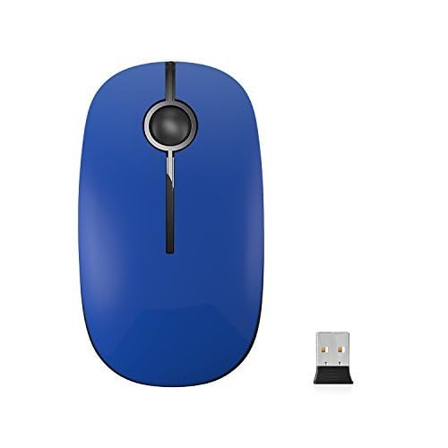 VssoPlor Wireless Mouse, 2.4G Slim Computer Laptop Mouse, Black Blue | Portable Mouse, Plug & Play USB Nano Receiver, Quiet Silent Optical Mice for Notebook, PC, Laptop, Computer, Windows, Mac - color: Black Blue