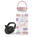 Christian Gifts for Women, 25oz Child of God Water Bottle with Straw Lid & Direct-drink Lid - God Insulated Water Bottles, BPA-free Leakproof Sports Waters Bottle for Daily School, Christ Gift Cup - color: Purple Christ