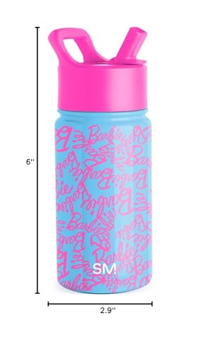 Simple Modern Barbie Kids Water Bottle & Toddler Cup | 14oz | Insulated Stainless Steel Barbie Toddler Water Bottle, Kids Tumbler with Straw | Spill Proof for School, Girls, Boys - color: Mattel: Barbie Cursive, size: 14 Ounces