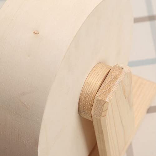 Hamster Wooden Running Wheel, Wooden Small Pets Exercise Wheel, Running Spinner Wheel Play Toy for Rat Gerbil Mice Chinchillas Hedgehogs Guinea Pigs, S