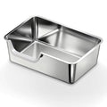 Stainless Steel Litter Box with High Sides,23.60" L X 15.7" W X 7.8" H,Extra Large Jumbo Cat Litter Box,XL Kitty Metal Liter Box for Indoor Big Cats,Non-Sticky,Anti-Leakage(Left Entry) - size: Left Entry (Long Side)