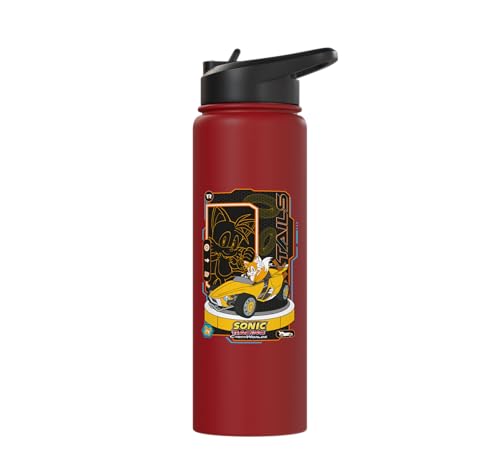 Sonic Racing CrossWorlds - Tails Stainless Steel Insulated Water Bottle - color: Red
