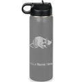 LaserGram Personalized 20oz Water Bottle, Rat (Gray) | Engraved Gift, Vacuum Insulated Stainless Steel, Flip-Top Straw Lid, Laser Engraved With Your Name - color: Gray, size: 20 Ounces