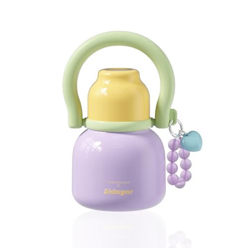 22 oz Leakproof Insulated Water Bottle with Handle Dual Lid Purple | 316L Stainless Steel | Dual Drinking Options | BPA-Free | Steel | Cold 24H & Hot 12H | Wide Mouth Design | Easy Cleaning - color: Purple