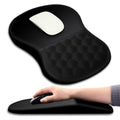 Hokafenle Ergonomic Mouse Pad Wrist Support with Massage Design, Wrist Rest Pain Relief Mousepad with Memory Foam&Non-Slip PU Base, Mouse Pads for Wireless Mouse & Desk (12x8 inch,Black) - color: HK001-Black