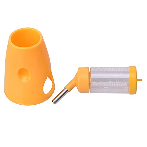 Litewoo 2 in 1 Hamster Water Bottle, Automatic Drinker and Cabin Fits Syrian Dwarf Hamster Mouse Gerbil Mice Chinchilla Small Animal (Yellow) - color: Yellow