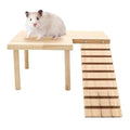 Hamster Wooden Platform with Legs, Small | Small Animal Climbing Ladder, Standing Rat Guinea Perch, Chew Toy, Cage Accessories - color: Platform-Small
