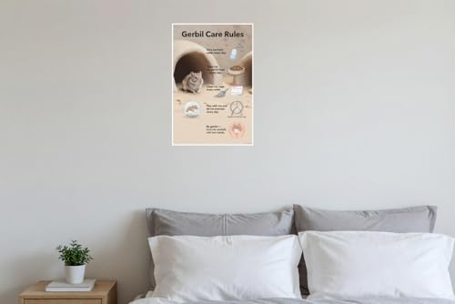 Gerbil Care Rules Educational 12x18 US Made Poster