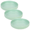 Ceramic Cat Bowls,Shallow Cat Dishes for Food and Water, 6 inch Matte Finish Wide Cat Food Bowl,Whisker Fatigue Free Pet Puppy Kitten Bowl Set of 3,Dishwasher Safe - color: Mint green