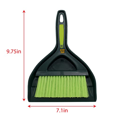 Pine-Sol Mini Dustpan and Brush Set | Nesting Snap-On Design | Portable,Compact Dust Pan and Hand Broom for Cleaning,Green,(Pack of 12) - size: (Pack of 12)