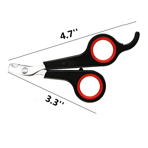 Rabbit Nail Clippers and Trimmers Stainless Steel Pet Claw Grinding Scissors for Small Breeds Cats Guinea Pig Puppy Ferret Hamsters Chinchilla Sugar Glider Grooming Tool Set (Black)