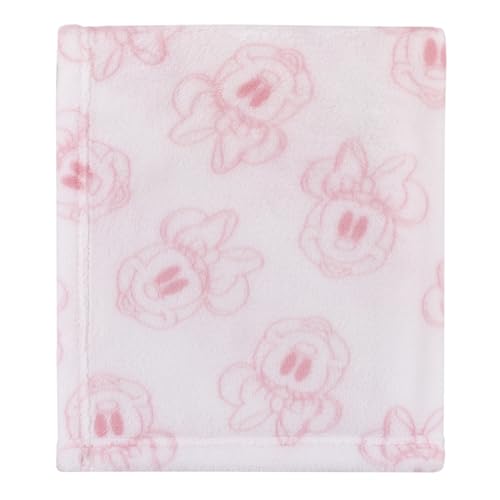 Minnie Mouse Hello Gorgeous Pink and White Floral 3 Piece Nursery Crib Bedding Set - Comforter, Fitted Crib Sheet, and Printed Blanket