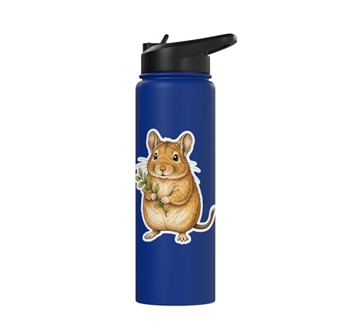 Degu With Leafy Branch Stainless Steel Insulated Water Bottle - color: Royal Blue