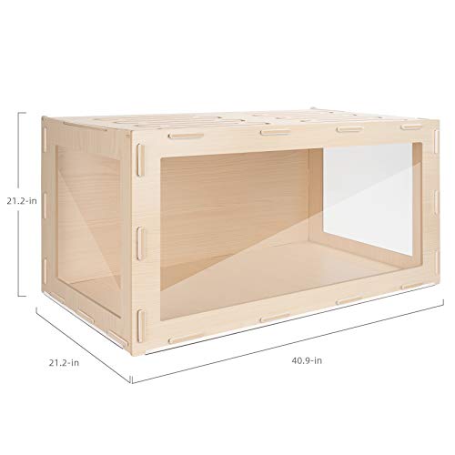 Niteangel Bigger World - MDF Aspen Terrarium for Hamster Gerbils Mice Lemming Degus or Other Small-Sized Pets(39.4 x 19.7 x 19.7 inches, Burlywood) - size: 39.4"L x 19.7"W x 19.7"H