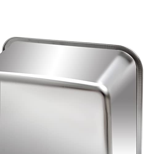 Kichwit Stainless Steel Cat Litter Box, Metal Cat Litter Pan, Kitten Litter Box Tray, Non Stick Smooth Surface (17.5" L x 13.5" W x 6" H) - size: 17.5" L x 13.5" W x 6" H (without Lid)