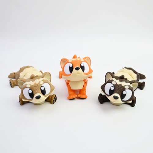 3D Printed Ferret, 3D Printed Animals, Full Articulated Flexible Fidget Toys for Desk Décor - Orange - Small - 5.5Inch - color: Ferret-orange