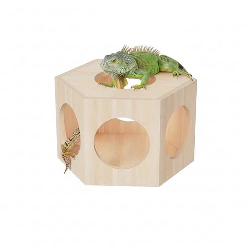 Dwarf Hamster Hideout – Versatile Wooden House for Small Animals, Gecko, Lizard & Rat Hideout, Smoothly Polished, Ideal for Bedroom or Granary