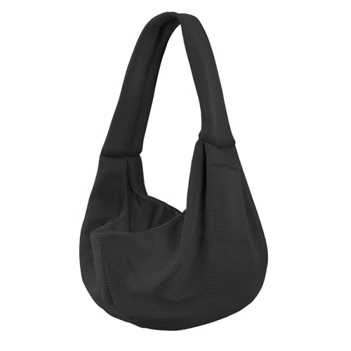 Dog and Cats Carrier Sling, Breathable Puppy Small Pet Carrier with Pocke | Reversible Dog Sling Carrier, Safety Buckle, Storage Pocket, Machine Washable for Travel, Outdoor Activities, Hand-Free,Black - color: Breathable black