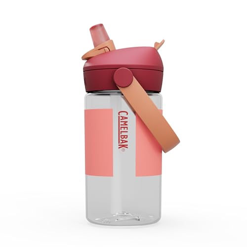 CamelBak Thrive Flip Straw Kids Bite Valve Water Bottle 14oz, Demi Peach - color: Demi Peach