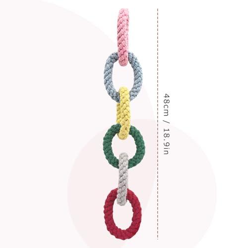 Sugar Glider Toys, Cotton Rope Climbing Rings, Colorful Hanging Toy | Cage Accessories for Rats, Squirrels, Birds & Small Pets – Chewable & Durable, Fun Activity for Enrichment, Easy to Hang