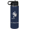 LaserGram Personalized 20oz Water Bottle, Tree Frog (Navy Blue) | Engraved Gift, Vacuum Insulated Stainless Steel, Flip-Top Straw Lid, Laser Engraved With Your Name - color: Navy Blue, size: 20 Ounces