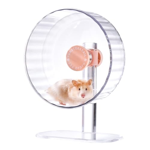 Super Silent Hamster Wheel 12 Inch, Magnetic Large Rat Wheel for Chinchilla, Gerbil, Guinea Pig, Cat, Mouse, Sugar Glider and Dwarf, Syrian Hamster Accessories (Peach Pink) - color: Peach Pink, size: Large (12 inch)