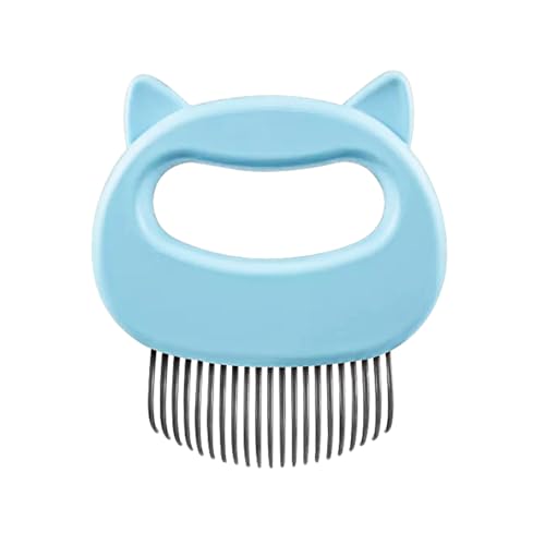 Pet Massage Comb, Cute Comfort Shedding Brush with Elasticity Curved Comb Teeth for Reducing Knots, Relaxing Deshedding Brush for Short Hair & Long Hair Pet Hair Remover (Blue)