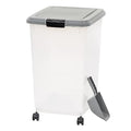 Amazon Basics Airtight Pet Food Storage Container with Scoop, BPA Free, Removable Wheels, 69 QT, Gray - size: 69 QT