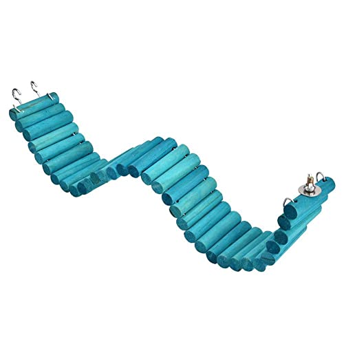 6 x 50CM Pet Hamster Parrot Climbing Ladder, Soft Hanging Suspension Wooden Ladder Bridge Birds Toy
