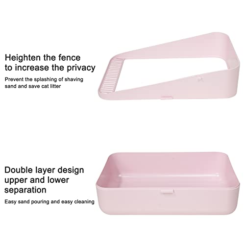 Sfozstra High Sided Cat Litter Box: Open Top Anti Tracking Design | Easy Cleaning / Comfortable Entry / For Cats Under 13 lbs / Apartment Friendly / Everyday Litter Care