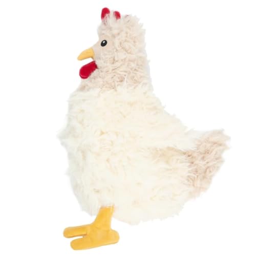 Best Pet Supplies Interactive Squeaky Dog Toy - Crinkle Chicken, Beige | Stuffing Free Body, Soft, Squeaks & Crinkles, No Mess, Perfect for Moderate Chewers, Toss and Fetch Play - color: Crinkle Chicken (Beige), size: Large