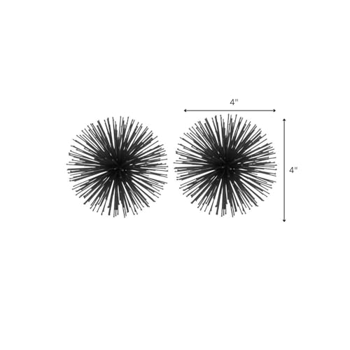 Modern Day Accents 5387 Erizo Urchin X-Small Black Sphere Set of 2, 4" D - color: Black, size: X-Small