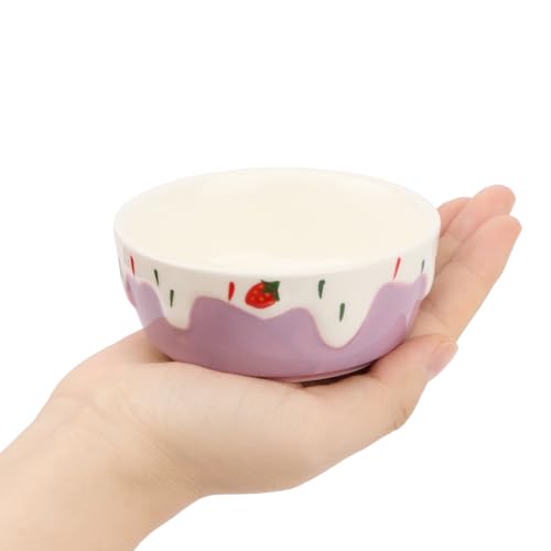 Wontee Hamster Food Bowl 2 Pack Ceramic Food Water Bowl Anti-Tipping for Dwarf Hamsters Gerbil Mice Hedgehog Guinea Pig (Blue+Purple) - color: Blue+Purple