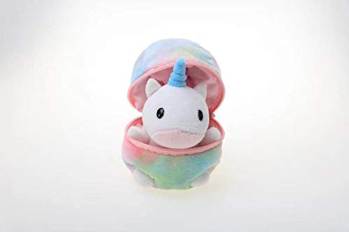 Plushland Plush Stuffed Animal 6 Inches Surprise Zip Up Egg Hideaway Spring Inspired Gift for Girls and Boys Birthday Mother's Day (New Unicorn)