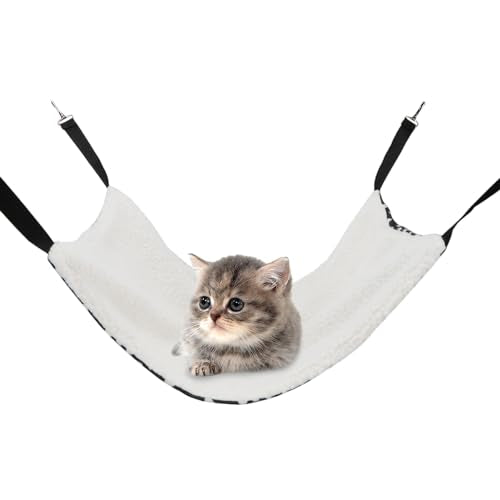Wontee 2 Pack Small Animal Hammock Soft Fleece Sleeping Bed for Mice Rat Chinchilla Guinea Pig Ferret Kitten Cat Rabbit (L: 20.83x13.76inch, Black White Dot) - size: L 19.7" x 13.4"