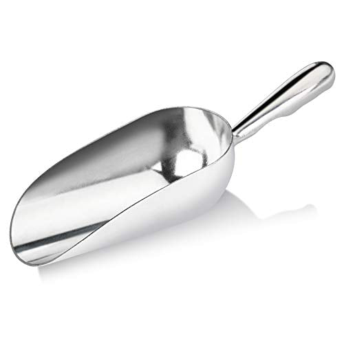 New Star Foodservice 34509 One-Piece Cast Aluminum Round Bottom Bar Ice Flour Utility Scoop, 5-Ounce, Silver (Hand Wash Only) - size: 5-Ounce