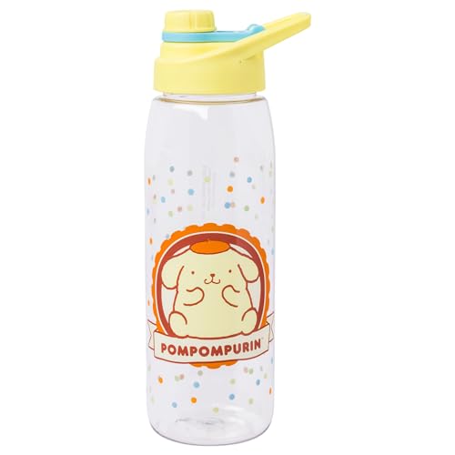 Silver Buffalo Sanrio Hello Kitty and Friends Pompompurin Dots Water Bottle with Screw-On Lid, 28 Ounces - color: Sanrio Pompompurin, size: 28 Ounces
