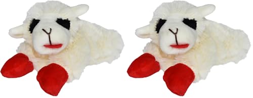 Multipet Lamb Chop Dog Plush Toy-Squeaky Toy for All Dogs - Extra Soft Plush - Stuffed Animal Dog Toy for Cuddling & Playing - Cute Pet-Toy (6", Cream) (Pack of 2) - size: 6" (Pack of 2), style: White