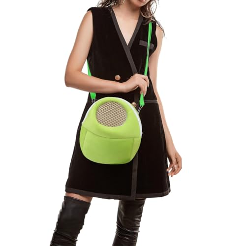 Hypeety Pet Carrier Bag Breathable Portable Travel Backpack for Guinea Pig | Breathable mesh pouch, hands-free sling outgoing bag, secure zipper, for hedgehog/hamsters/sugar glider/chinchilla, green - color: Green