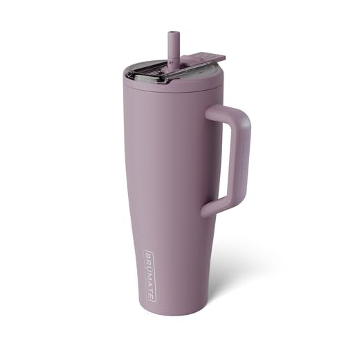 BrüMate Era Flip 40oz Tumbler with 100% Leakproof Covered Straw Lid | Hygienic Covered Straw | Insulated Stainless Steel Water Bottle with Handle | Cup Holder Friendly | BPA-Free (Lilac Dusk) - color: Lilac Dusk, size: 40 Ounces