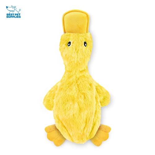 Best Pet Supplies Interactive Squeaky Dog Chew Toy, Ideal Dog Toys for Chewers, Small, Medium & Large Dogs, and Fetch Lovers - Crinkle Duck (Yellow, Purple & Turquoise), Large - color: Crinkle Duck (Yellow, Purple & Turquoise), size: Large